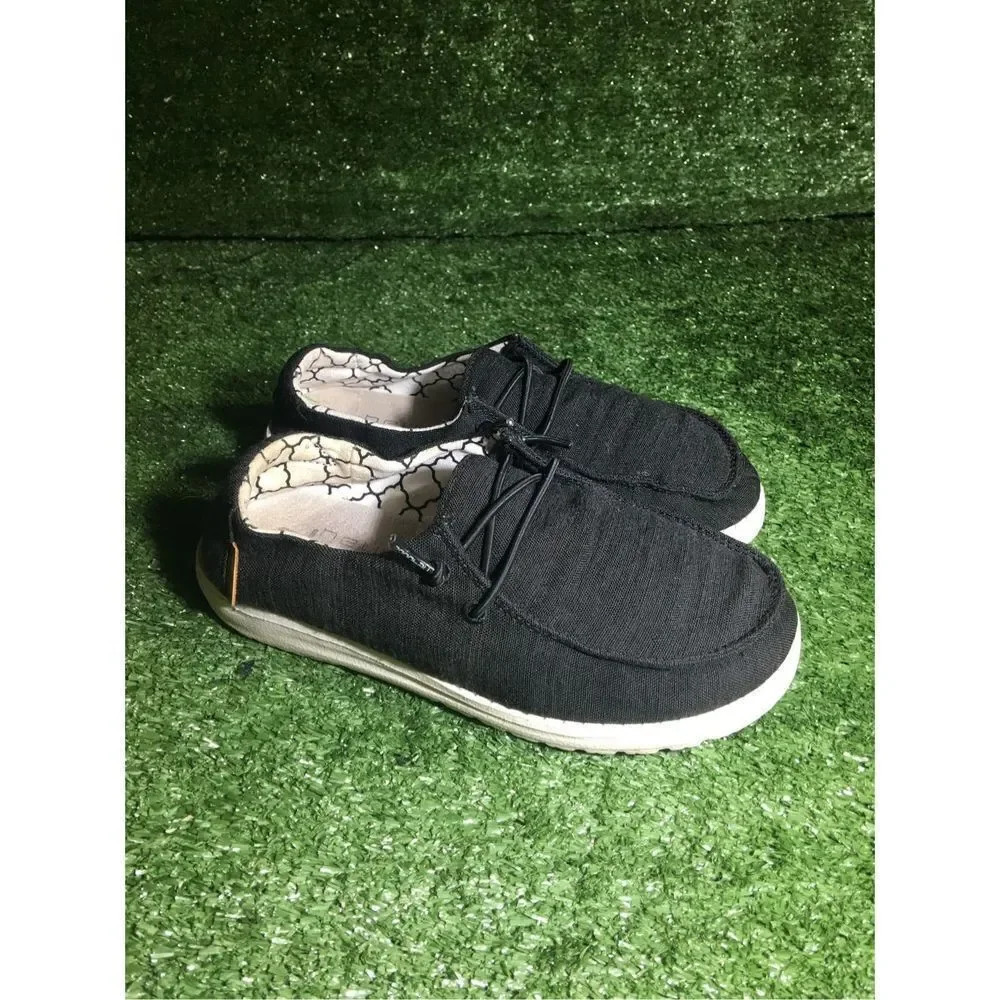 Kids Hey Dudes size 1 black Wendy light comfy slip on cute minimal basic